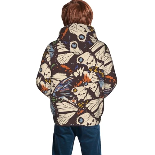 Vector Butterflies Kid Hoodies Boys Sweatshirts Girls Pullover with Pocket4