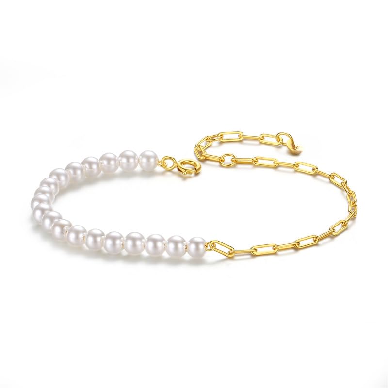 Bracelet de Perle d'eau Douce asymétrique, un cadeau élégant et moderne pour elle
