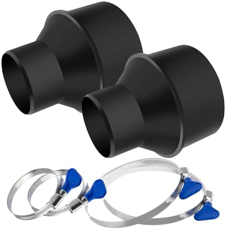 Peachtree Woodworking PW521 Flexible Rubber Dust Collection Fitting - 1 3/8 X 1 1/2 Inch Connector