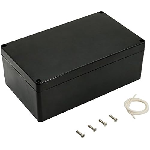 LeMotech ABS Plastic Electrical Project Case Power Junction Box, Project Box Black 7.87 x 4.72 x 2.95 inch (200 x 120 x 75 mm)