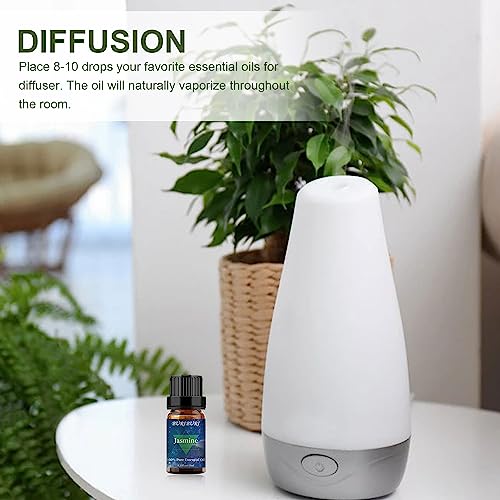 Image of BURIBURI Jasmine Essential Oil, 100% Pure, Undiluted, Natural, Organic Aromatherapy Jasmine Oils 10ML for Massage, Diffuser, Soap Making Candle Making