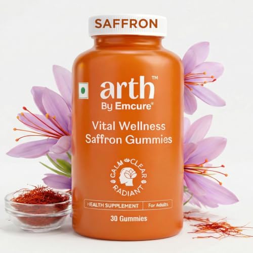 Image of Arth Premium Kesar Saffron Beauty Gummies | Skin Glow, Radiance & Mood Support | Beauty & Wellness Supplement | 30 Veg Gummies