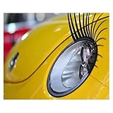 Car Headlight Eyebrow, Eyelash Sticker, 3D Charming Black False Eyelashes, Car Headlight Decoration Accessories, Funny Decal