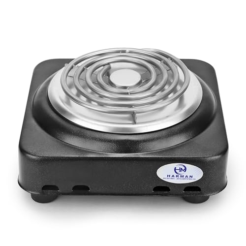 Image of HM Portable Hot Plate Radiant Cooktop Powder Coated Manual Electric Hot Plate Induction Cooktop Stove With 1 Burner | 1 Year Warranty | black (1500 Watt)