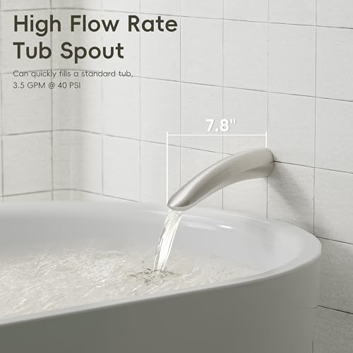 Image of Gabrylly Bathtub Shower System, Shower Faucet Set with Tub Spout, High Pressure 10 inch Rain Shower head with Handheld Spray, Shower Fixtures with Pressure Balance Shower Valve, Brushed Nickel