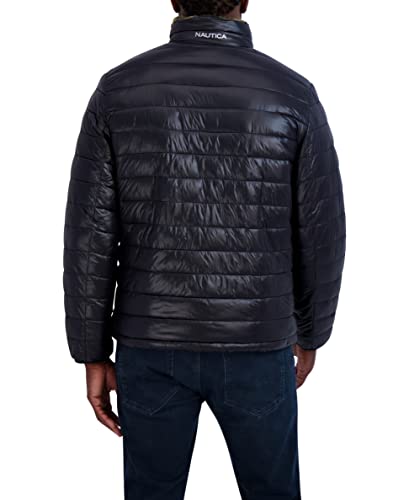 Image of Nautica Men's Sherpa Lined Softshell Jacket - Full Zip, Adjustable Hood, Wind Resistant