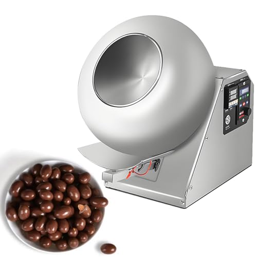 PxkVrin Pequeña máquina Comercial para moldear Chocolate, máquina pulidora de Recubrimiento de Chocolate de 2 a 5 kg/h, Velocidad de Tostado Ajustable, para Bolas de azúcar.