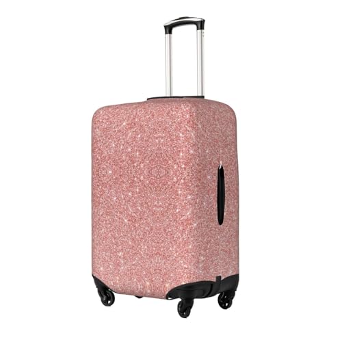 Rose Gold Pink Glitter Luggage Cover Washable Elasticated Luggage Covers for Suitcase tsa Approved Stylish Dust and Scratch Resistant Luggage Case Protector for Kids and Adults2