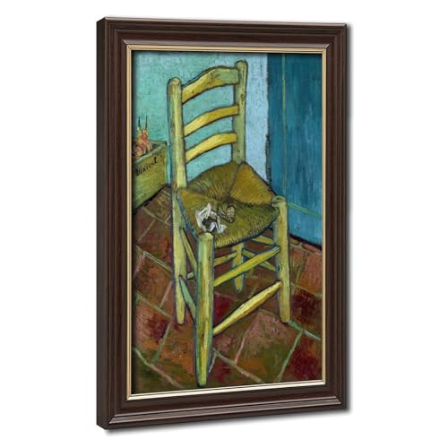 Toile Chaise de Van Gogh tableau de maître avec cadre suspendu salon
