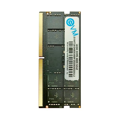 Image of EVM 16GB DDR5 Laptop RAM 4800Mhz SoDimm - High Performance - Ideal for Gaming and Editing - MAC, Intel, AMD Compatible - 10 Years Warranty (EVMT16G4800S88P)