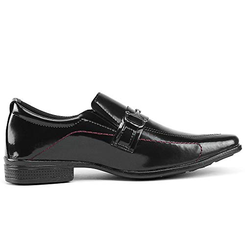SAPATO SOCIAL MASCULINO KIT 3 PARES COM BRINDES (Black And Coffee, 43)