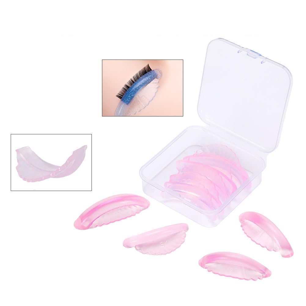 10PCS Pink Self-Adhesive Silicone Lash Lift Pads 5 Sizes Shell Shape Eyelash Lift Pads Soft Eyelash Lifting Shield Pads Lash Lift Tools for Women Eye Lashes Extension