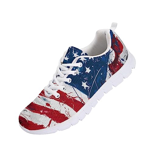 Image of GIFTPUZZ Mens Lace Up Athletic Trainers Running Sneakers Wedge Breathable Gym Lightweight Sports Tennis Shoes