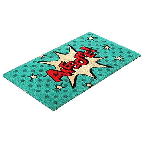 Image of Onlymat Awesome Printed Doormat - Durable, Weather Resistant, Easy to Clean Coir Doormat with Anti-Slip PVC Backing for Home Entry Indoor and Outdoor Use - 45 x 75 cm