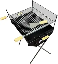 Churrasqueira Com Grelha Churrasco Espeteira 50x40 Camping Churrasco Espetinho