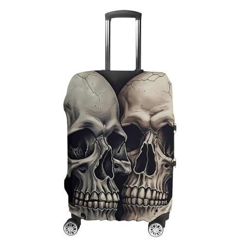 Skull Together Luggage Cover for Suitcase Tsa Approved Stylish Suitcase Covers Washable Stretch Suitcase Protector Anti-Scratch Travel Baggage Covers for 19-32 Inch Luggage