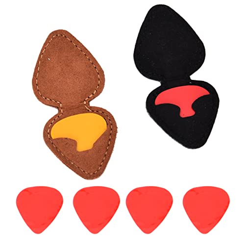 Support de médiator pour guitare, 2 pièces de support de médiator en cuir pour sac de rangement portable Kit d… - Les Beatles, Paul McCartney, John Lennon, RIngo Starr, George Harrison Support de médiator pour guitare, 2 pièces de support de médiator en cuir pour sac de rangement portable Kit d…