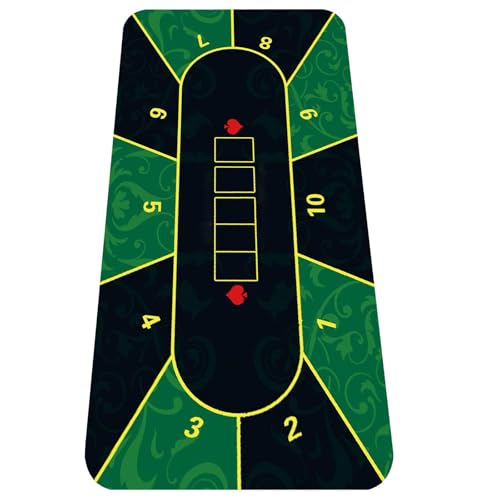 Image of PATPAT Blackjack & Poker Mat for Table Wear Resistant Rubber Mat Anti-Slip Table Mats for Poker Games (120CM*60CM Green)