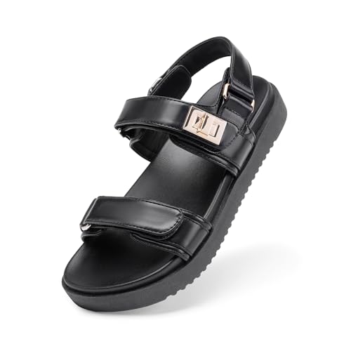 Image of DREAM PAIRS Girls Sandals Casual Open Toe Two Adjustable Strapped Sandals with Hook and Loop for Little Kid /Big Kid