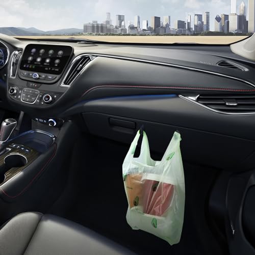 Image of Car Trash Bag Hanging Disposable Car Garbage Bag Pack of 200 Small Auto Trash Bag for Car with 4 Hook for Car Kitchens Bedrooms Offices During Travel and Camping (Green)
