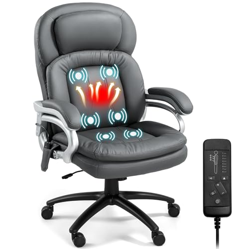 10 Best Massage Chair for Heavy Person: Ultimate Comfort & Support Solution 9 Yalissey Big and Tall Office Chair, Heavy Duty Massage Chair with 6 Points Vibration and Heat, Extra Wide Seat Executive Ergonomic Comfy Desk Chair for Heavy People 500lbs, Height Adjustable, Grey