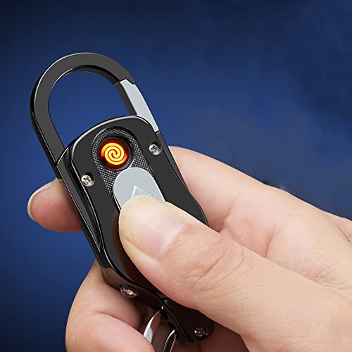 AWOKZA USB Rechargeable Cigarette Lighter Keychain Mini Keyring