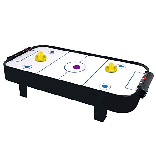 ONE250 Air Hockey Pushers and Purple Air Hockey Pucks, Goal Handles Paddles Replacement Accessories for Game Tables (4 Striker, 4 Puck Pack) (Yellow)