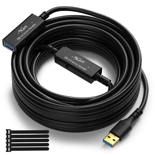 Mygatti 10 m USB 3.0 Aktiv Verl&auml;ngerungskabel,5Gbps USB Stecker auf Buchse Kabel mit 2 Signalverst&auml;rker,USB A Repeater Cable,m&auml;nnlich zu weiblich,Kompatibel mit PC Computer Drucker Scanner