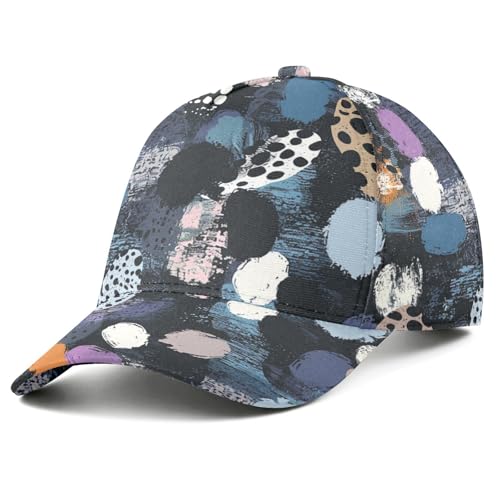 Casquette de baseball de course à pied imprimé léopard noir unisexe