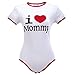 Littleforbig Cotton Romper Onesie Pajamas Bodysuit - I Love Mommy Pattern L
