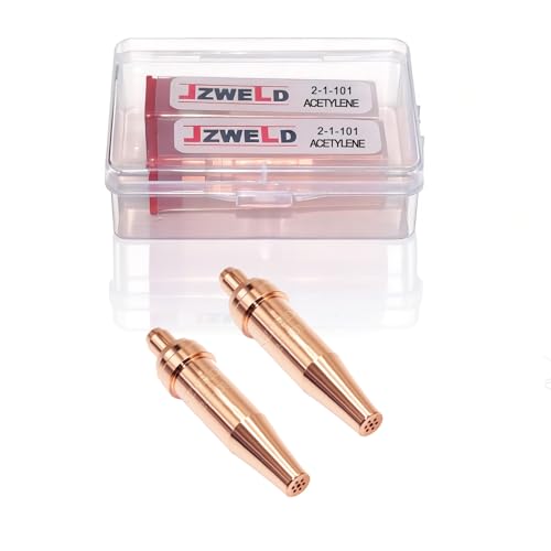 JZWELD 0330-0006 2-1-101 Acetylene Cutting Tips Cutting Nozzle Fit for Victor type Cutting Torch (2Pack) Welding Acetylene Gas Cutting Tips