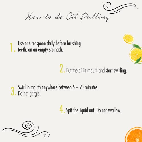 Image of Birdsong Citrus Mouth Pulling Oil 190ml - Fluoride & Alcohol Free - Virgin Coconut & Herbal Oils- Ayurvedic Oral Rinse Mouthwash - Mouth Wash Liquid For Healthy Teeth Gums, Mouth Detox, Fresh Breath