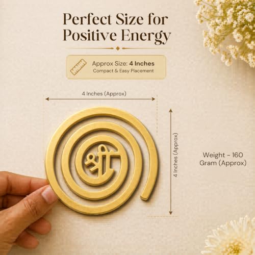 Image of Vastu Helix Brass (Shree) | Helix Earth (North-West) | Main Door Entrance & Toilet Dosh Correction | Vastu Dosh Nivaran Remedies (4-inch) | Pack of 3