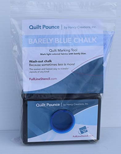 Full Line StencilQuilt Pounce Pad with Chalk Powder, Refillable, for Quilt Stencil Design Transfer and Fabric Marking - 2 oz Barley Blue Chalk (QPBB)