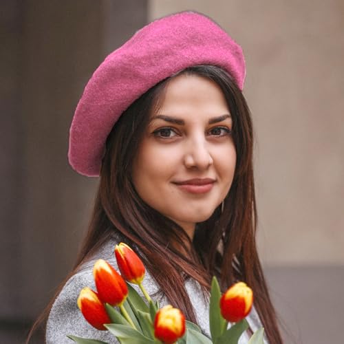 Image of Klong Women Wool Beret Hat French Style Solid Color