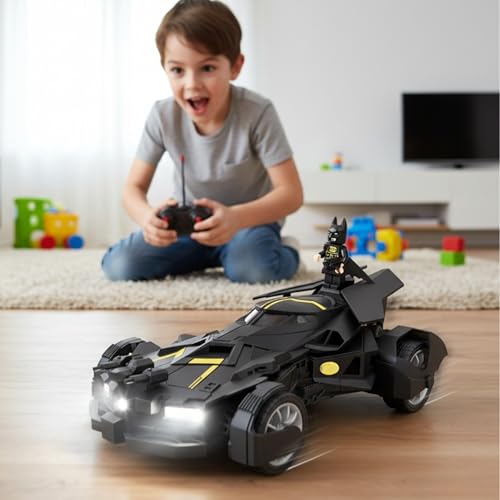 Image of Remote Control Car Toy for Kids | High Speed Remote Control with Mist Spray, LED Lights Vehicle |Rechargeable Super Hero Cars Spray Smoke Car for Boys, Adults