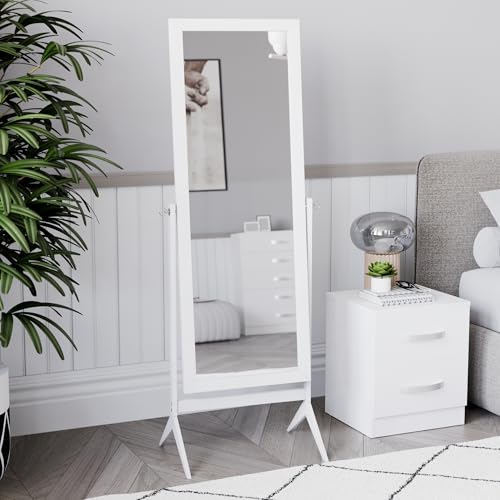 Vida Designs Nishano - Espejo Rectangular de Longitud Completa, de pie, de Madera, Giratorio, para...