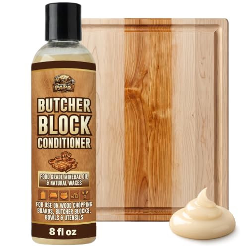 Project Papa Cutting Board Conditioner - Food Grade Mineral Oil and Beeswax for Wood Cutting Board Butcher Blocks Bowls & Utensils - Food Safe Natural Formula - Made in USA - (8 fl oz)