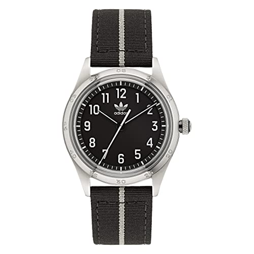 adidas Analoge Unisex-Armbanduhr mit schwarzem Zifferblatt, -AOSY22523