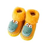 CHISHAYA Automne et Hiver Confortable bébé Enfant en Bas âge Chaussures Mignon Dessin animé Animal Lapin Enfants Coton Chaud Respirant Sol Baskets Chausson Gymnastique Enfant (Yellow, 0-6 Months)