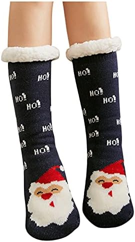 Christmas Socks for Women Girls Warm Winter Thick Fluffy Fleece Cozy Socks with Cute Xmas Patterns Stocking Gift