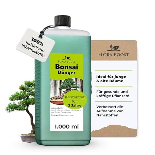 Bonsai Dünger - Dünger für Bonsai - Flora Boost für gesunde Bonsai Bäume - Reicht für bis zu 200 Liter Gießwasser (1000 ml)
