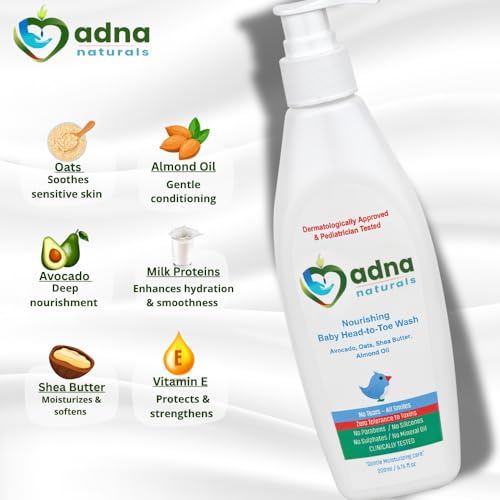 Image of Baby Head-to-Toe Wash | No-Tears | Avocado, Oats, Shea Butter, Almond Oil & Vitamin E | Dermatologist Approved + Pediatrician Tested