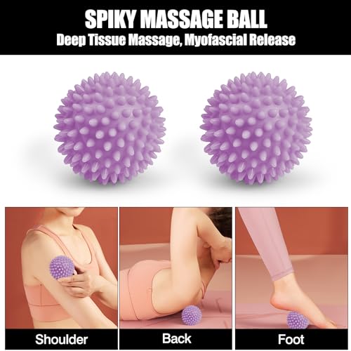 Zmarthumb-4-in-1-Foam-Roller-Set-Trigger-Point-Back-Roller-Muscle-Roller-Stick-Massage-Ball-Carrying-Bag-Massage-Roller-for-Deep-Tissue-MassagePurple