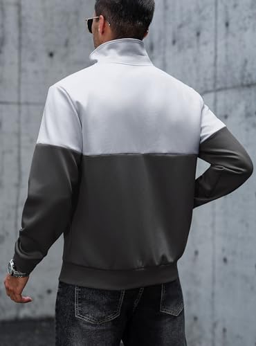 Image of HYPESTFIT Men's Retro Track Jackets, Relaxed Fit | Lightweight men's casual jacket ideal for spring & fall, running and daily athletic wear