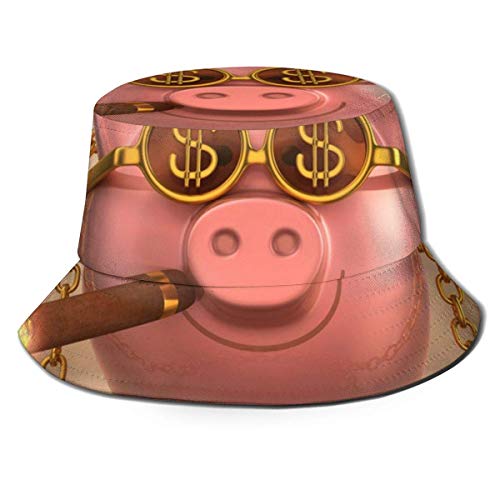 Preisvergleich Produktbild Molelanki Lustiges Sparschwein Unisex Casual Bucket Hat Fischer Cap Sonnenhut