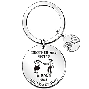 Funny Sibling Keyring – Birthday & Graduation Gift for Sister & Brother