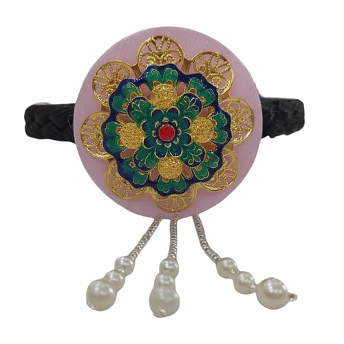 Serre-tête traditionnel coréen Hanbok pour femmes et filles avec vernis bleu et fausses perles, accessoire de cheveux