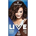 Schwarzkopf LIVE Intense Colour, Long Lasting Permanent Brown Hair Dye, With Built-In Vibrancy Serum, Up To 70% Grey Coverage, Urban Brown 088