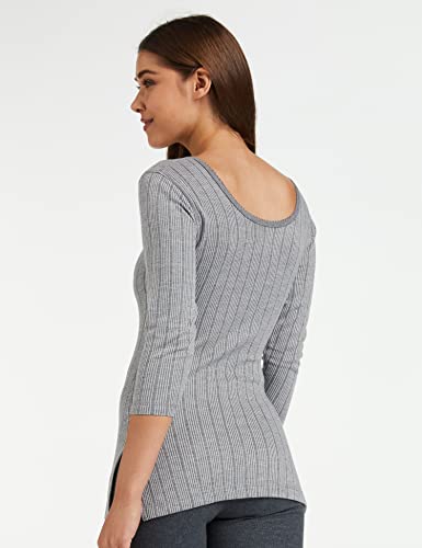 Image of Dixcy Scott Slimz Women's 3 /4th Sleeves Thermal Top |Body Warmer Heat Trap Technology|Enhanced Flexibility|Layering ​Compatibility| Sweat Absorption |Deep Neck Ideal for Layering